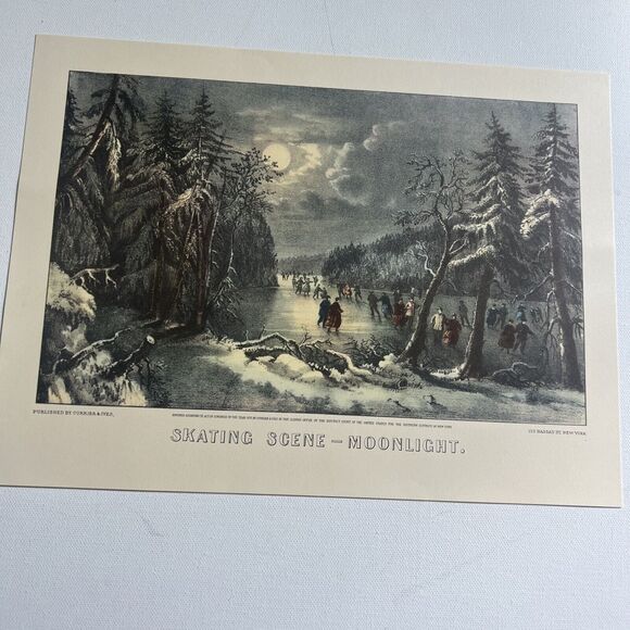 Currier & Ives Print Lot of 12 - Orig. Folder 9" x 12" Reprints Wall Art Vintage - Picture 13 of 16